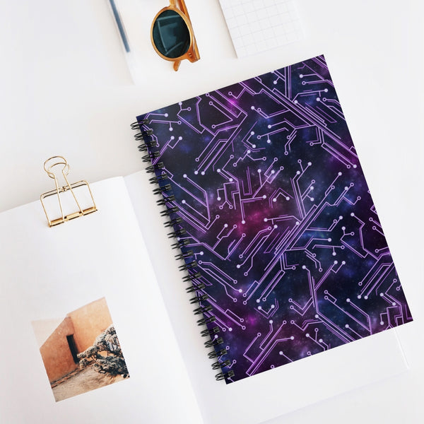 Purple Circuitry Spiralbound Journal