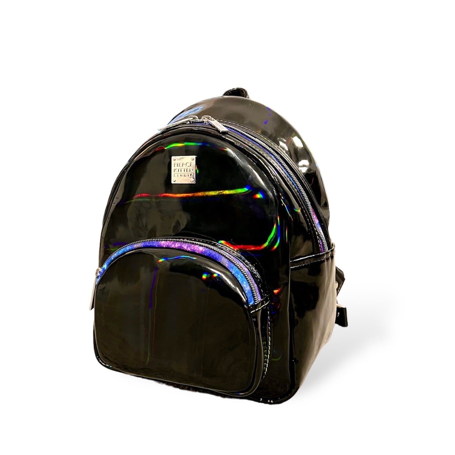 Holographic Black Mini Backpack