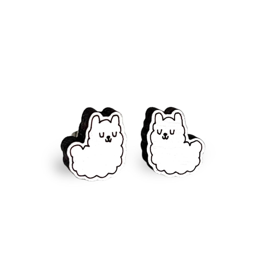 Fluffy Alpaca Stud Earrings
