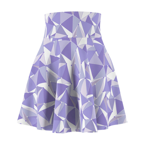 Purple Geometric Pattern Women's Skater Skirt